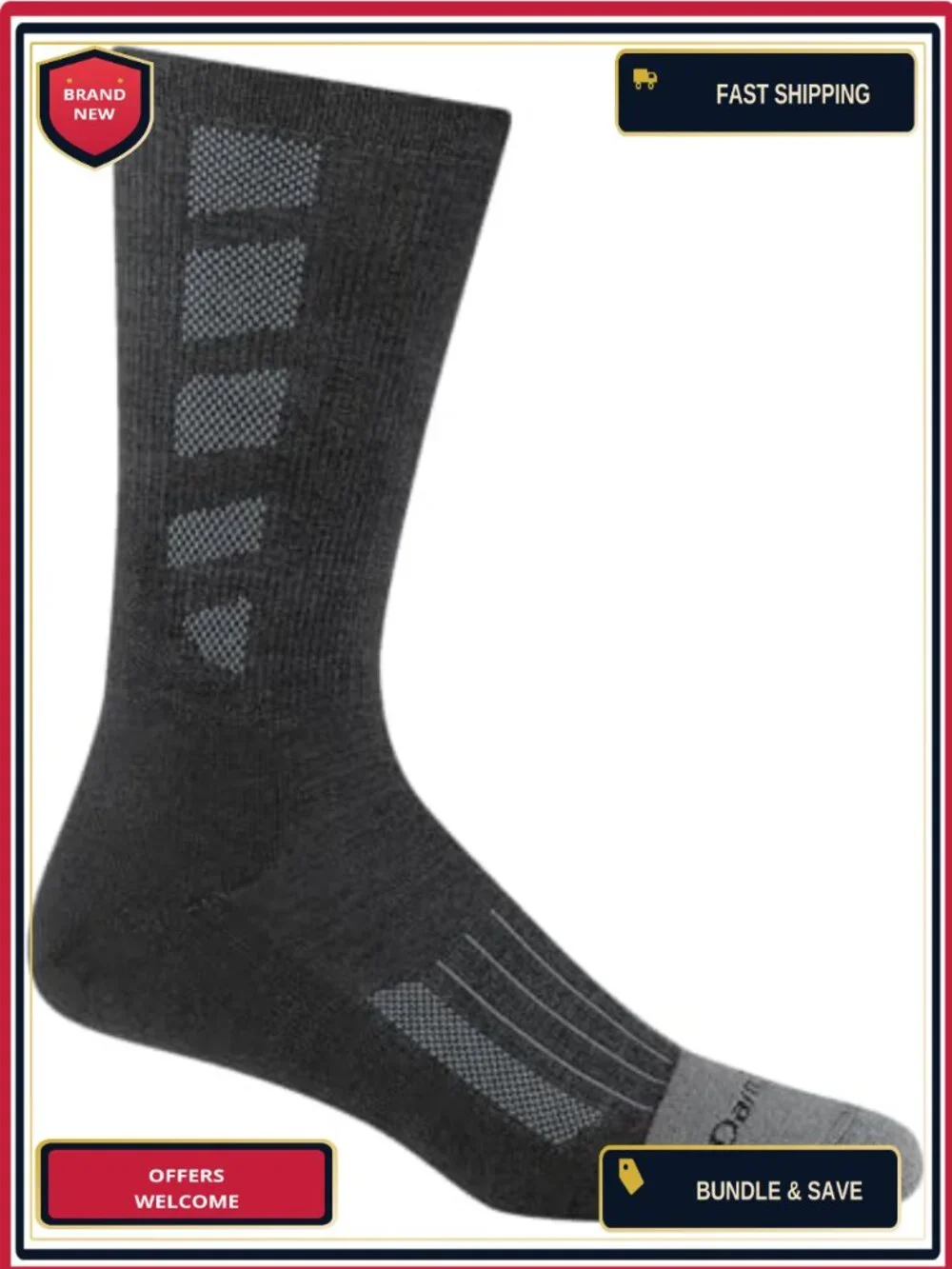 Men's Merino Wool Boot Socks Over the Calf Lightweight Cushion Hiking
